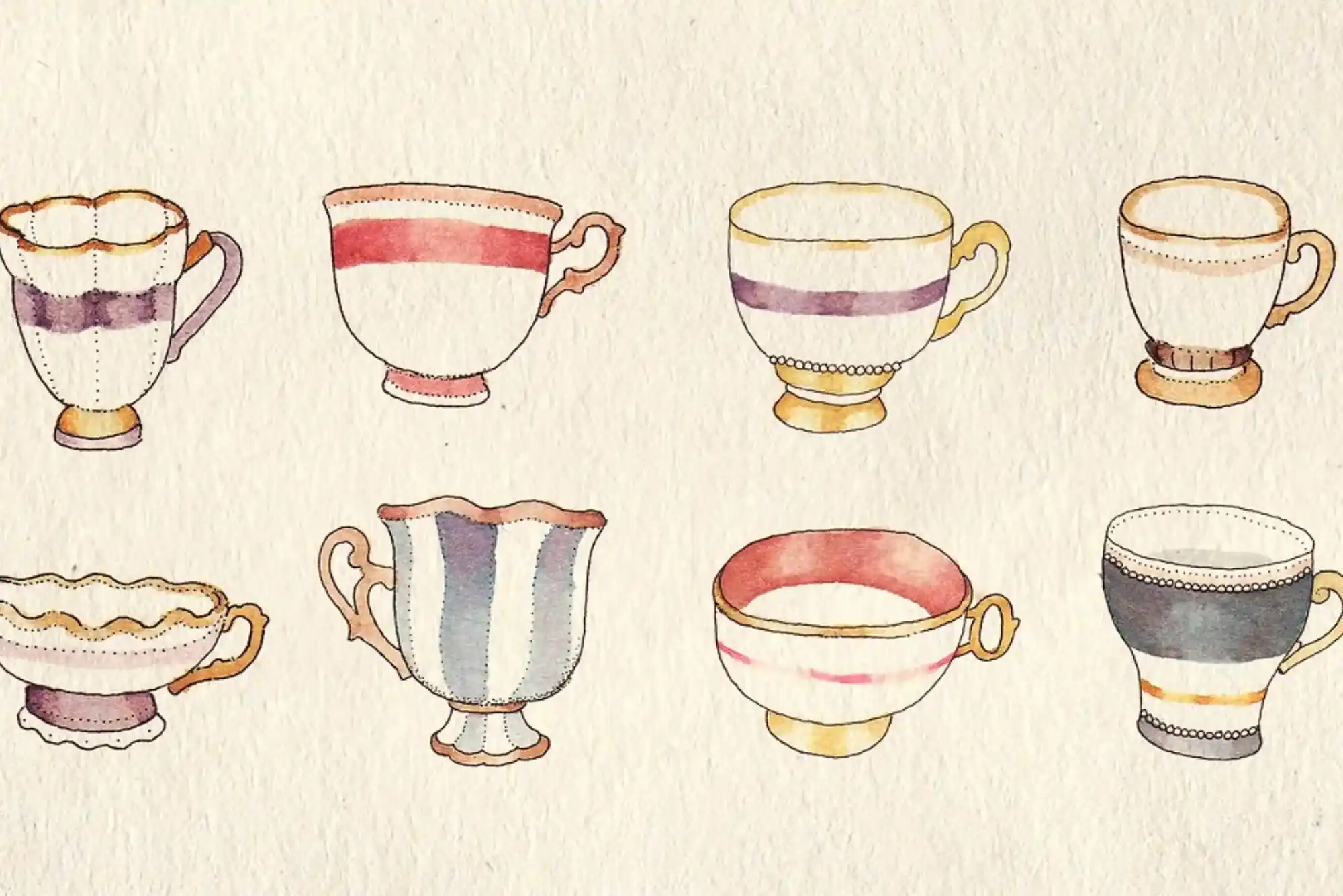 Tea Spilling Out of a Cup Drawing